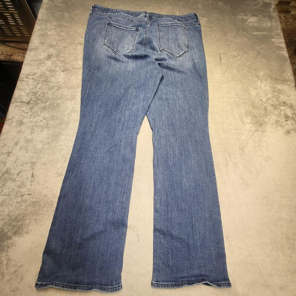 Old Navy Pants Womens 22 Long Blue Kicker Boot-Cut Mid-Rise Stretch Denim
